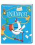 „Eilige Entenpost“ in großen Buchstaben, Tiere in Bewegung, gemütliche Stimmung. Buntes, verspieltes Cover mit Ente auf Roller.