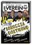 Buchcover: "Mein Verein: Borussia Dortmund". Autoren: Florian Kinast, Jon Davis. Enthält Spieler und Stadionillustration.