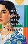"DER TRAUM DES JAGUARS. MIGUEL BONNEFOY. ROMAN. EISELE." Eine farbenfrohe Illustration zeigt eine Frau im Profil.
