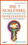 "Die 7 Schlüssel zur Bewältigung von Depressionen" von Nicolas Doster. Illustration eines Schlüsselmotivs mit Landschaft., Buch