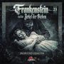 "Frankenstein und der Zirkel der Sieben", "23", "Jäger und Gejagter"; dunkle Illustration mit Mann hält Frau in den Armen., CD