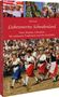 „Liebenswertes Schwabenland“ von Edi Graf, Thema: Traditionen. Oben: Szenen von Festen. Unten: Frauen in Trachten rennen., Buch