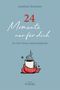 "24 Momente nur für dich – Ein Anti-Stress-Adventskalender" steht auf hellblauem Hintergrund. Zeichnung: Tasse in einem roten Schal., Buch