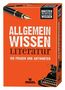 "ALLGEMEINWISSEN LITERATUR" mit 150 Fragen, eine Schreibfeder oben und eine Schreibmaschine unten, orange Hintergrund., Buch