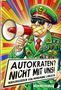 "Autokraten? Nicht mit uns! Herausgegeben von Marianne Labisch." Ein General mit Megafon und zugeklebtem Mund, bunte Strahlen im Hintergrund., Buch