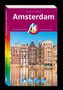 „Amsterdam“, „Annette Krus-Bonazza“, „Michael Müller Verlag“, „authentisch reisen“. Illustration von Grachtenhäusern.