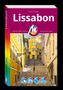 "Lissabon", "Johannes Beck", "Michael Müller Verlag", "authentisch reisen". Gelbe Häuser und Treppe, blau-rote Icons unten.