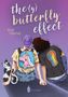 "the (y) butterfly effect", Stef Hemmel. Zwei Personen von hinten, eine hat einen Einhorn-Rucksack, die andere ein Regenbogen-T-Shirt., Buch