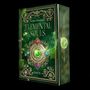 „Yvonne Wundersee, Elemental Souls, Earth“. Ein Buchcover mit grünen und goldenen Verzierungen, Edelsteinen und Pflanzenmotiven., Buch