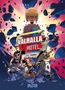 "VALHALLA HOTEL", "#3 OVERKILL", "SPLITTER". Illustration: Figuren mit Waffen und Trümmern, zentrale Person prominent dargestellt., Buch