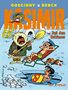 „Goscinny & Berck Kasimir ...bei den Eskimos“. Ein Mann in Pelz mit Paddel, ein Junge schwimmt, ein Junge sonnt sich., Buch