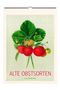 Text: "ALTE OBSTSORTEN KALENDER 2027". Eine Illustration von Erdbeeren und grünen Blättern.
