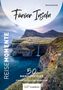 "Färöer Inseln, 50 Mikroabenteuer zum Entdecken und Genießen" steht in einem Reisemomentemagazin, über Landschaft., Buch