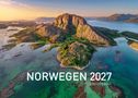NORWEGEN 2027 Limited Edition. Luftaufnahme einer malerischen Küste mit Bergen und Wasser im Sonnenuntergang., Kalender