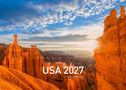 „USA 2027 Limited Edition“ vor malerischer Landschaft mit roten Felsformationen und strahlender Abendsonne., Kalender