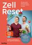 „Zell Reset“ in großer Schrift, zwei Männer lächelnd, einer hält Gemüse, bunte Hintergrundgestaltung., Buch