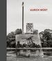 "ULRICH WÜST stromauf stromab" steht oben. Darunter ein Fluss, eine Betonwand mit Graffiti, Bäume im Hintergrund., Buch