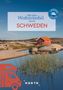 "Mit dem Wohnmobil durch Schweden". Landschaft mit rotem Häuschen, Felsen, Seegräser und stillem Wasser., Buch