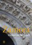 "Zamora romanische Stadt" ist in großen Buchstaben geschrieben. Reliefs aus Stein mit Tier- und Blattmotiven sind zu erkennen.