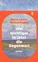 "Marie-Louise Monrad Møller, Viel wichtiger ist jetzt die Gegenwart, Roman." Logo: Affe klettert, Hintergrund: Landschaftsgemälde.