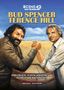 Eine Illustration zeigt zwei Männer beim Armdrücken. Text: "Bud Spencer Terence Hill – vier Fäuste, flotte Sprüche und schallende Backpfeifen.", Buch