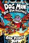 "Dog Man: Big Jim Believes" oben, "Dav Pilkey" unten. Illustration von heldenhaftem Hund und dicker Katze im Flug.