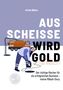 Titel: "Aus Scheisse wird Gold". Untertitel: "Der richtige Riecher für ein erfolgreiches Business – meine Mökah-Story". Oben: "Petra Möckli". Illustration: Eine Person arbeitet mit einem Schlauch vor einem orangefarbenen Wagen.