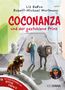 "Coconanza und der gestohlene Prinz" steht in großen roten Buchstaben. Eine bunte Szene mit drei skurrilen Figuren auf der Straße., Buch