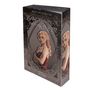 Titel: SANCTUARY WITH KINGS. Autor: Kathryn Moon. Roman. Illustration einer Frau mit langen Haaren im roten Kleid., Buch