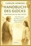 LUDGER KORENG: HANDBUCH DES GLÜCKS. Zwei Personen stehen sich gegenüber in antikem Setting., Buch