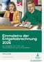 "Einmaleins der Entgeltabrechnung 2026" von Markus Stier. Illustration: Zwei Personen, ein Laptop, ein Notizblock.