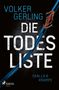 VOLKER GERLING, DIE TODESLISTE, SKALLA & KRAMPE. Eine durchtrennte blaue elektrische Leitung, schwarzer Hintergrund., Buch