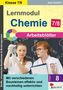 Lernmodul Chemie 7/8, Arbeitsblätter. Zwei Frauen im Labor, eine hält ein Reagenzglas, die andere notiert.