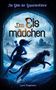 "Die Gilde der Gepardenführer. Das Eismädchen. Laura Trappmann." Eine Silhouette mit Bogen neben einem Gepard vor einer eisigen Kulisse., Buch