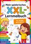 "Mein spielerisches XXL-Lernmalbuch. Für Kinder ab 3 Jahren. Bunte Zeichnungen von Kindern mit Buntstiften und Tieren.", Buch