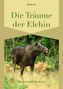 "Roman: Die Träume der Elchin. Wolfram Martin." Ein Elch steht in einem grünen Wald.