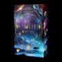 "Die Dunkelheit um uns" von Eliot Schrefer. Übersetzt von Jeannette Bauroth. Es zeigt einen kosmischen Hintergrund mit Sternen., Buch