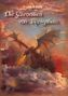 "Frank Albers, Die Chroniken von Königshain." Ein Drache speit Feuer über einer Burg, umgeben von Wolken und Sonnenuntergang., Buch