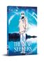 „THE STAR SEEKERS“ steht in großen weißen Buchstaben. Ein junger Mann mit grauem Haarschnitt auf blauem, stellares Hintergrund., Buch