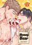 „Honey Bear“ und „Original: Ruyoung, Artwork: Nutty“ unten, zwei Personen teilen sahniges Dessert., Buch