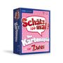 "Schätz mal! Das Kartenspiel für Zwei" Paar Edition, ab 16 Jahren, auf rosafarbenem Herz-Hintergrund mit blauer Umrandung., Spiele