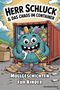 „Herr Schluck & das Chaos im Container. Müllgeschichten für Kinder.“ Ein blaues, zotteliges Monster steht vor einem Container., Buch