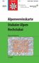 Text: Alpenvereinskarte, Stubaier Alpen, Hochstubai, Wege und Skitouren. Logo: Edelweiß auf rotem Hintergrund.