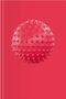 Roter Noppenball schwebt vor rotem Hintergrund, plastisch und strukturiert., Buch