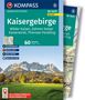 Kaisergebirge: Wilder Kaiser, Zahmer Kaiser. 60 Touren. Kompass Wanderführer. Foto: Berglandschaft mit Wiesen und Häusern.
