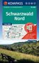 "Schwarzwald Nord", Wander- & Fahrradkarte. Aussicht mit Bank vor Hügeln und Dorf. "2 Karten-Set", "1:50 000".