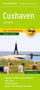 Cuxhaven Rad- und Wanderkarte 1:60 000, Ausflugs- und Freizeittipps, E-Bike geeignet, sonniges Logo, Küstenlandschaft.