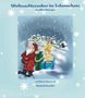 "Weihnachtszauber im Schneechaos" von Alina Domayer, Illustration: Weihnachtsmann und Engel vor winterlichem Dorf., Buch