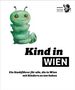 Kind in Wien. Ein Stadtführer für alle, die in Wien mit Kindern zu tun haben. Illustration: Süße, grüne Raupe, lächelt.