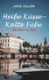 "Jove Viller. Heiße Küsse - Kalte Füße. Ein Krimi aus Wien." Gebäude am Wasser, davor ein Motorboot mit der Aufschrift "Amore"., Buch